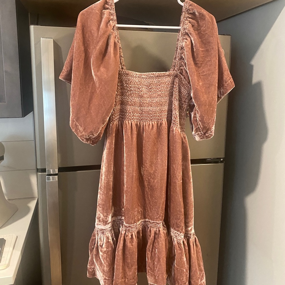 Free People Velvet Mini Dress - NWOT - Picture 2 of 3
